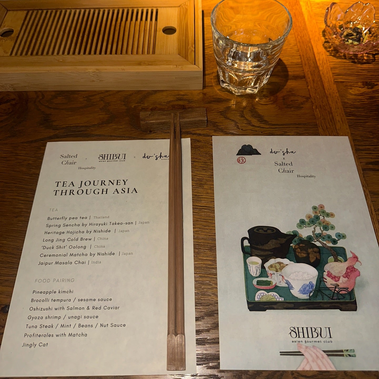 Tea Journey Through Asia menus at Shibui